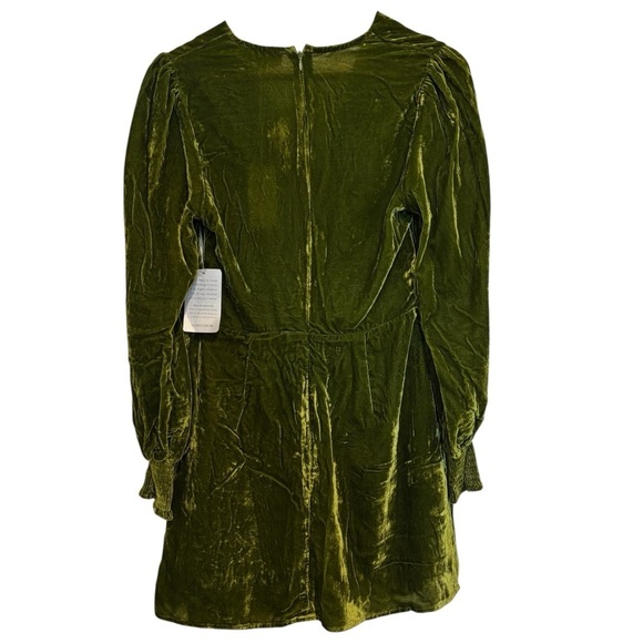 Melloday Dress Women's Size Extra Small Green Crushed Velvet NWT - Picture 4 of 12